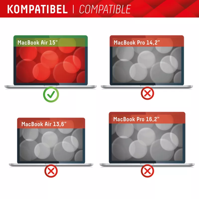 Displex PRIVACY SAFE filtro de privacidad magnético de 2 vías para MacBook Air 15 pulgadas mate 5H