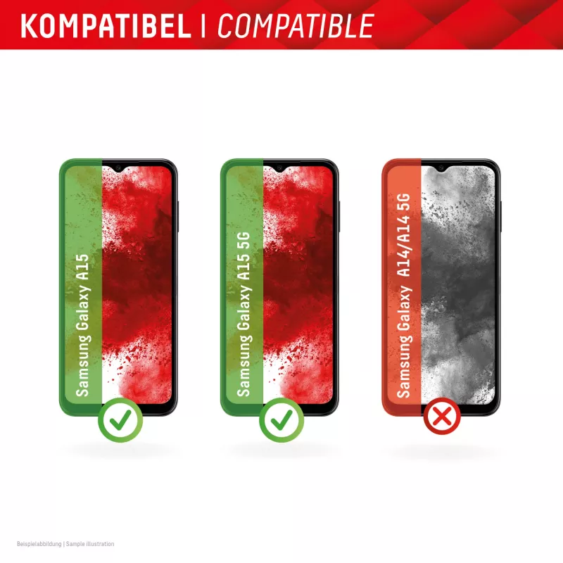 Displex lámina protectora de pantalla (10H) para Samsung A15/A15 5G, marco de montaje Eco, antirrayaduras