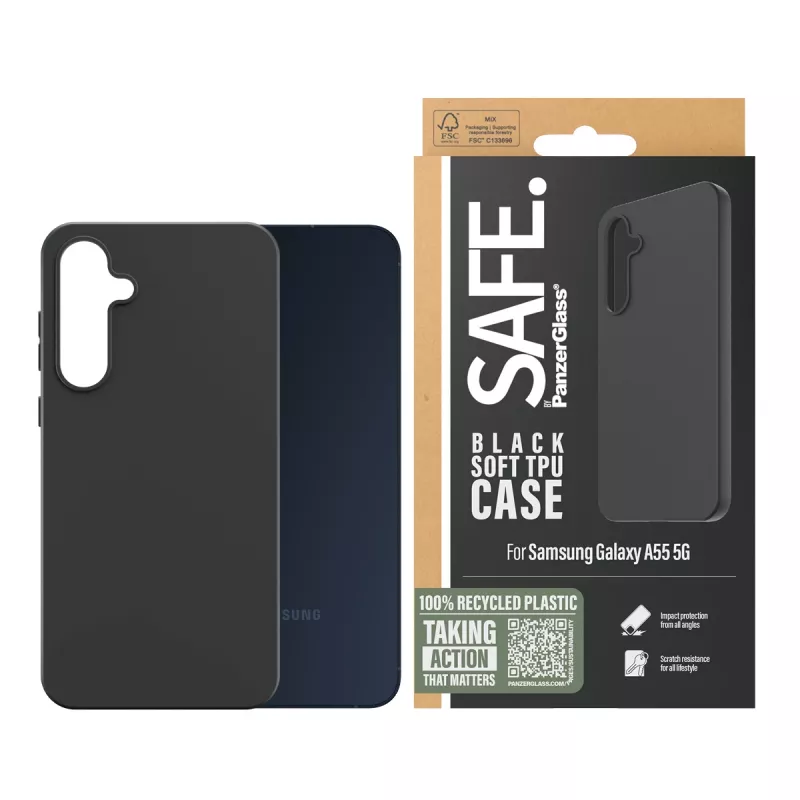 PanzerGlass SAFE. by ® funda TPU Samsung Galaxy A55 5G | negro