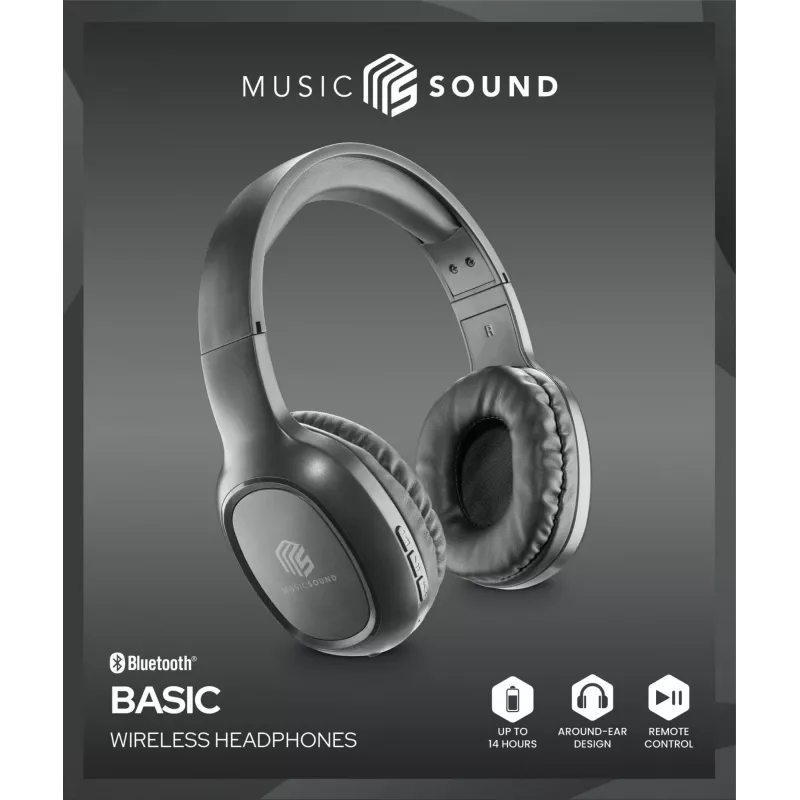 Music Sound Basic auricular Bluetooth on-ear con mando a distancia y micrófono