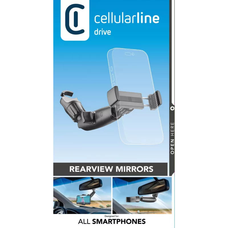 Soporte para coche Cellularline Spin Mirror negro soporte pasivo