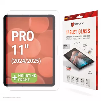 Protector de pantalla Displex Tablet Glass (9H) para Apple iPad Pro 11 inch (2025/2024), marco de montaje Eco, irrompible, ultrafino, invisible