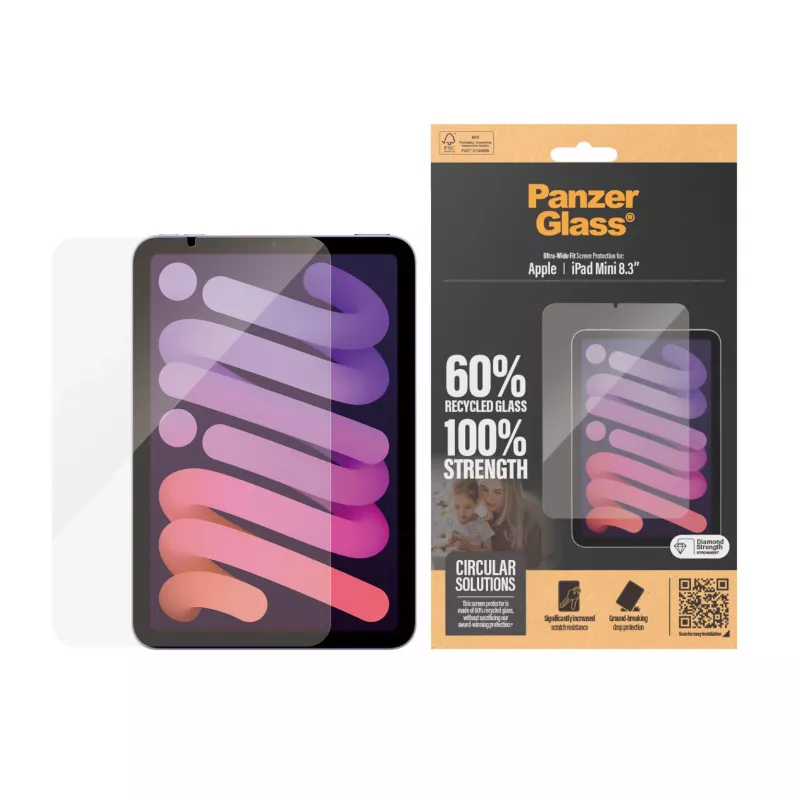 Protector de pantalla PanzerGlass® iPad Mini 8.3 inch (2021, 2024) | Ultra-Wide Fit