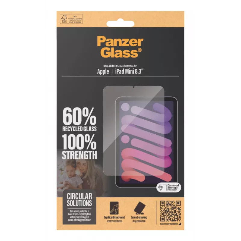 Protector de pantalla PanzerGlass® iPad Mini 8.3 inch (2021, 2024) | Ultra-Wide Fit