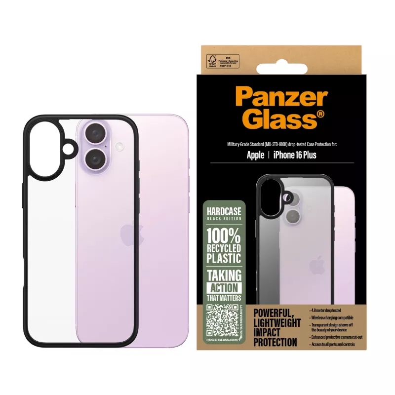 Funda PanzerGlass HardCase negra iPhone '24 6,7