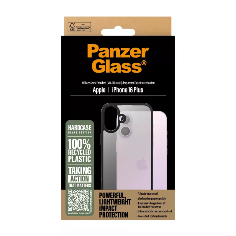 Funda PanzerGlass HardCase negra iPhone '24 6,7