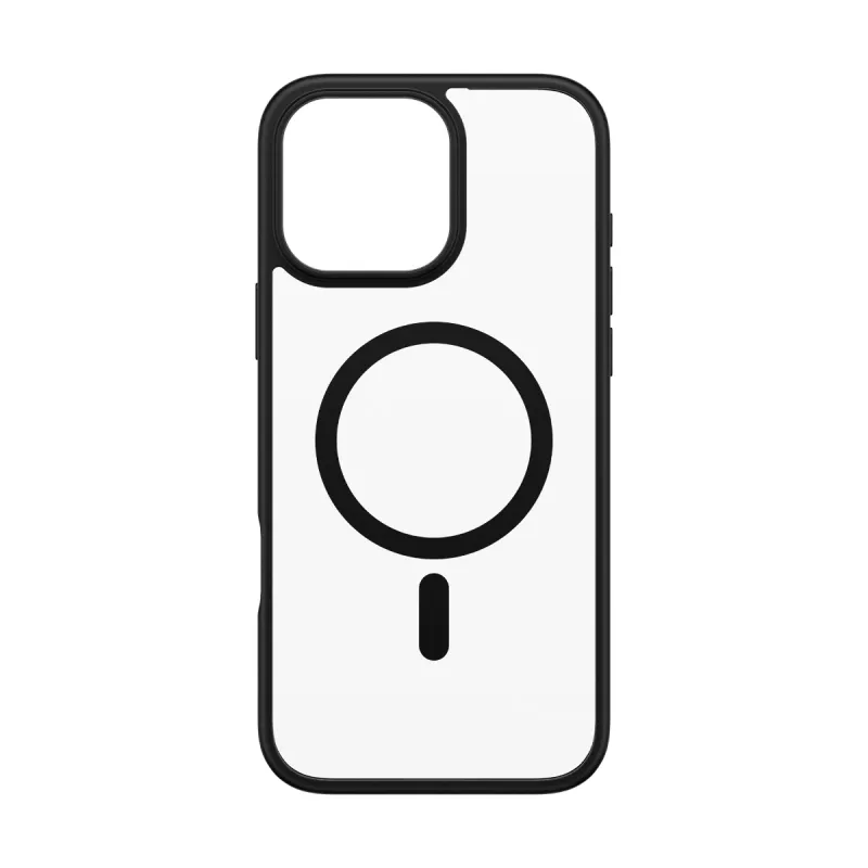 Funda PanzerGlass ® HardCase transparente con MagSafe negro y marco iPhone 16 Pro Max
