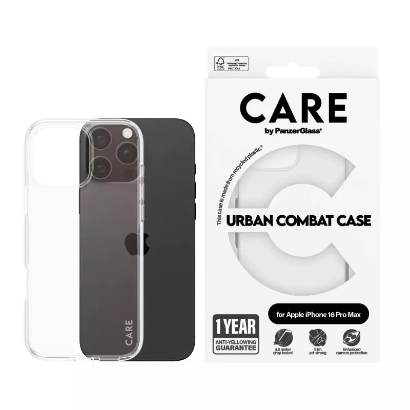 Funda PanzerGlass CARE by ® Flagship funda transparente Urban Combat iPhone '24 6,9