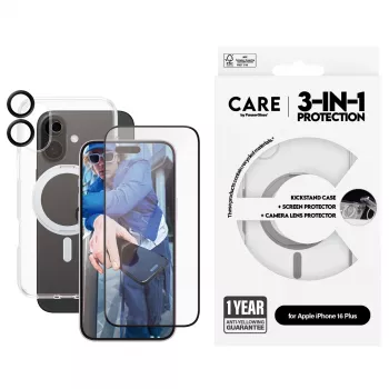 PanzerGlass CARE by ® Feature pack 3 en 1 cerámica iPhone 16 Plus