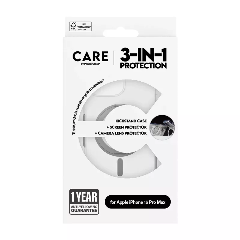 PanzerGlass CARE by ® Feature pack 3 en 1 cerámica iPhone 16 Pro Max