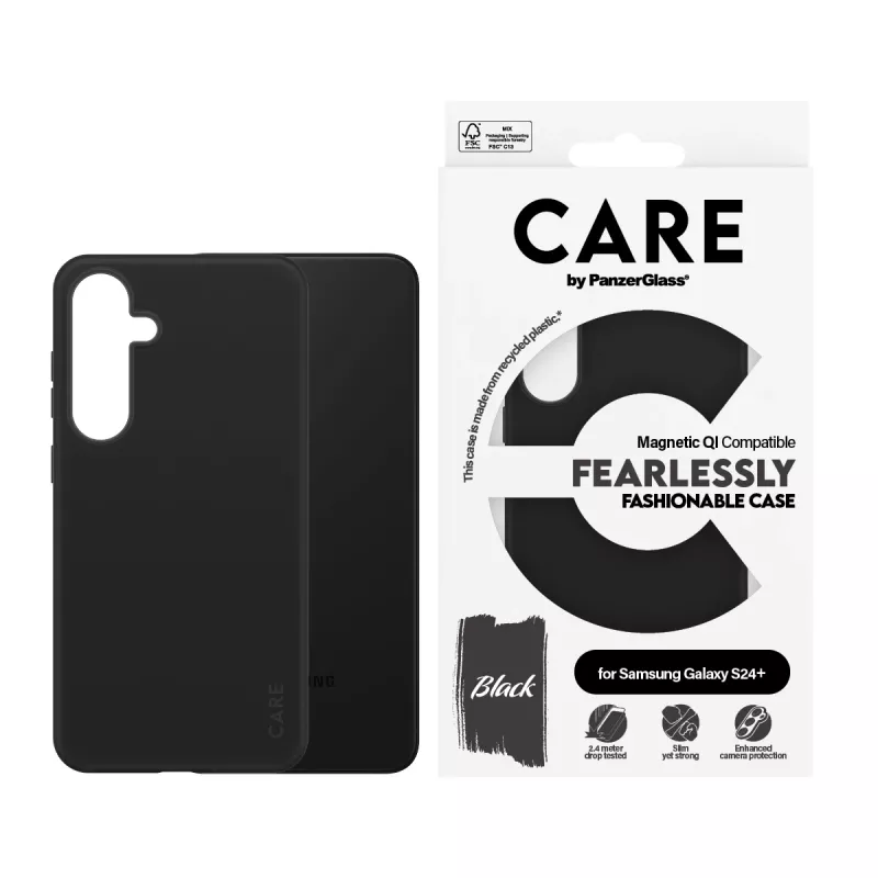 PanzerGlass CARE™ by ® Funda Negra Compatible con Qi Samsung Galaxy S24+