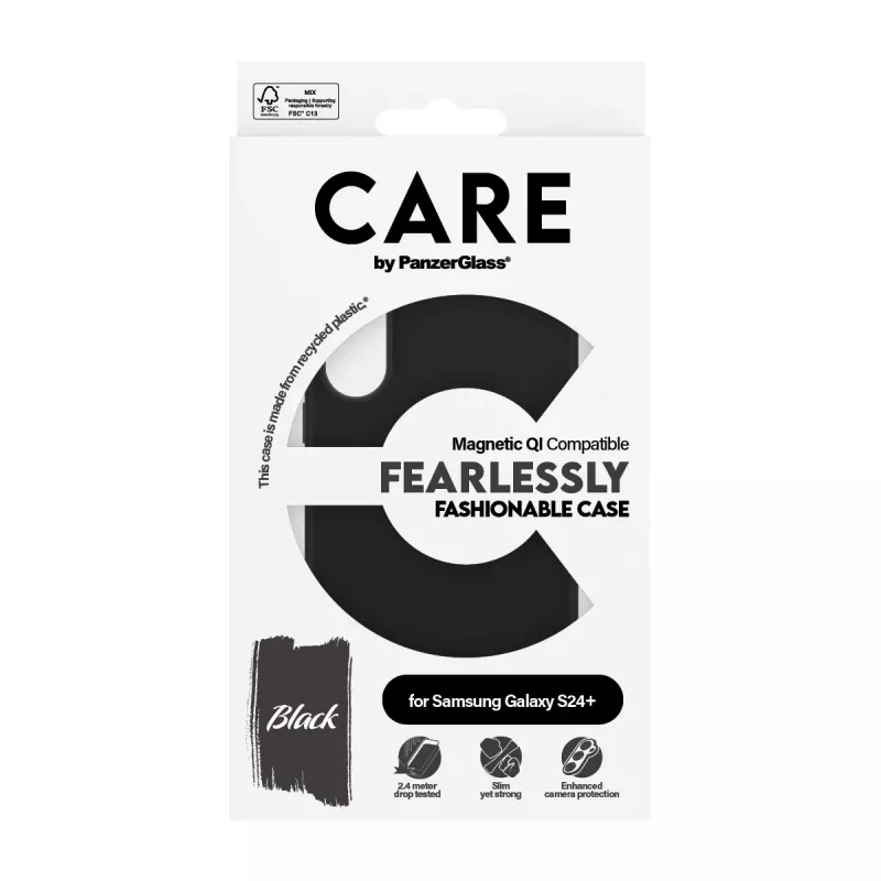 PanzerGlass CARE™ by ® Funda Negra Compatible con Qi Samsung Galaxy S24+