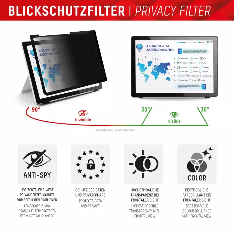 Displex TABLET PRIVACY SAFE filtro de privacidad de 2 vías extraíble para iPad Pro 13