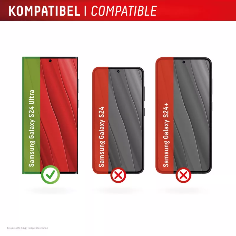 Lámina protectora de pantalla Displex Premium Anti-Reflejos (cobertura total antirreflejo, 10H) para Samsung Galaxy S24 Ultra, marco de montaje Eco, cobertura total