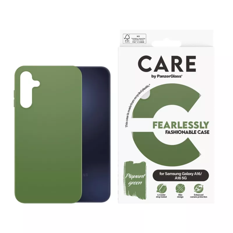 Funda PanzerGlass CARE by moda verde para Samsung Galaxy A16 A16 5G