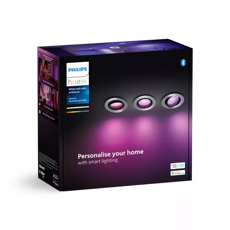 Philips Hue White and Colour Ambience pack de 3 focos empotrables Centura