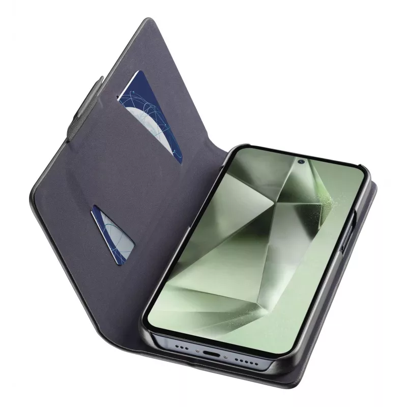 Funda tipo libro Cellularline Book para Galaxy S24 FE con compartimento para tarjetas y cierre magnético