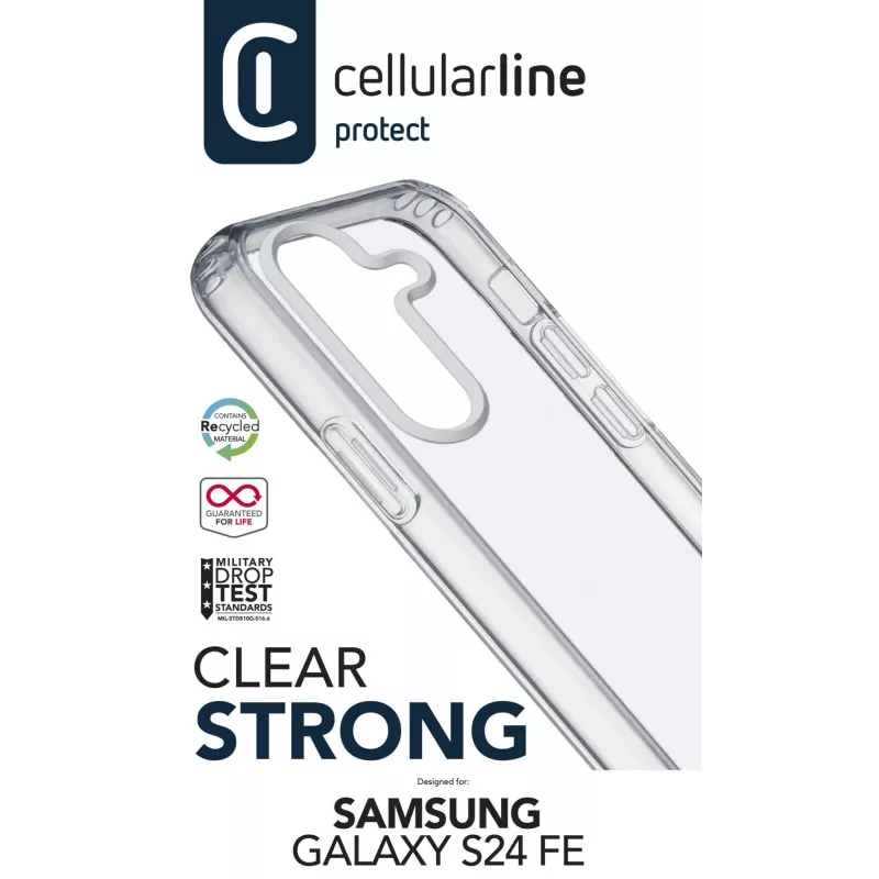 Funda Cellularline CLEARDUOGALS24FET Clear Strong para Samsung S24 FE, transparente