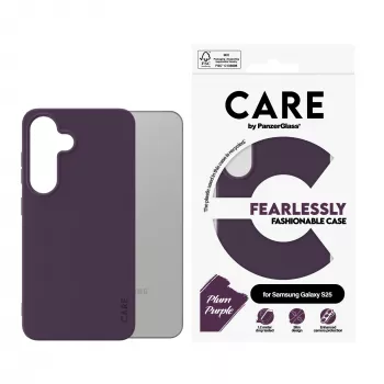 Funda PanzerGlass CARE by moda morada ciruela para Samsung Galaxy S25 transparente