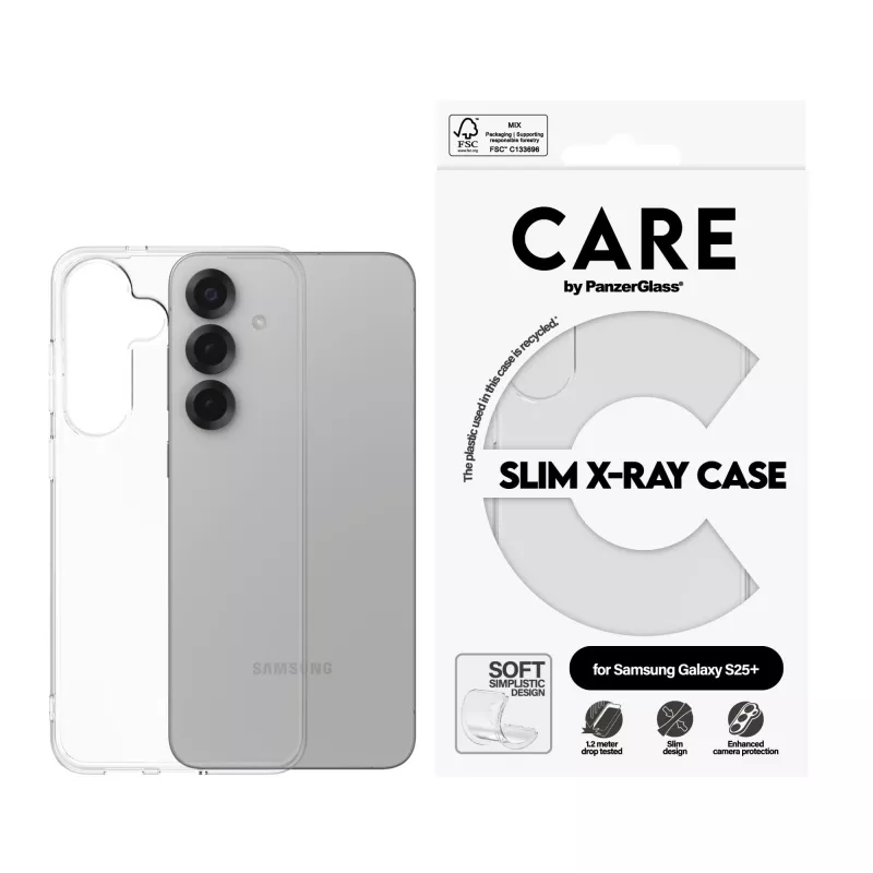 PanzerGlass funda Samsung Galaxy S25+, transparente, X-Ray Soft