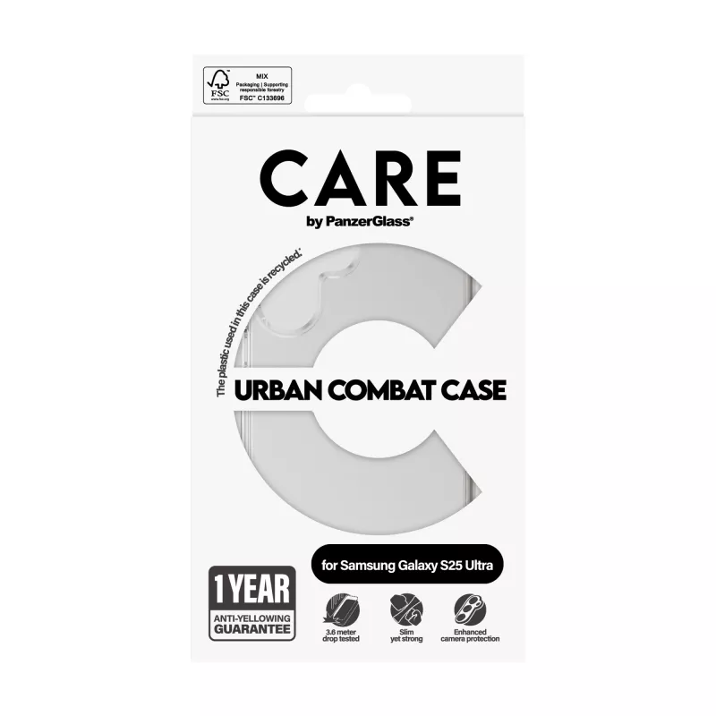 Funda PanzerGlass CARE™ by ® Urban Combat transparente para Samsung Galaxy S25 Ultra