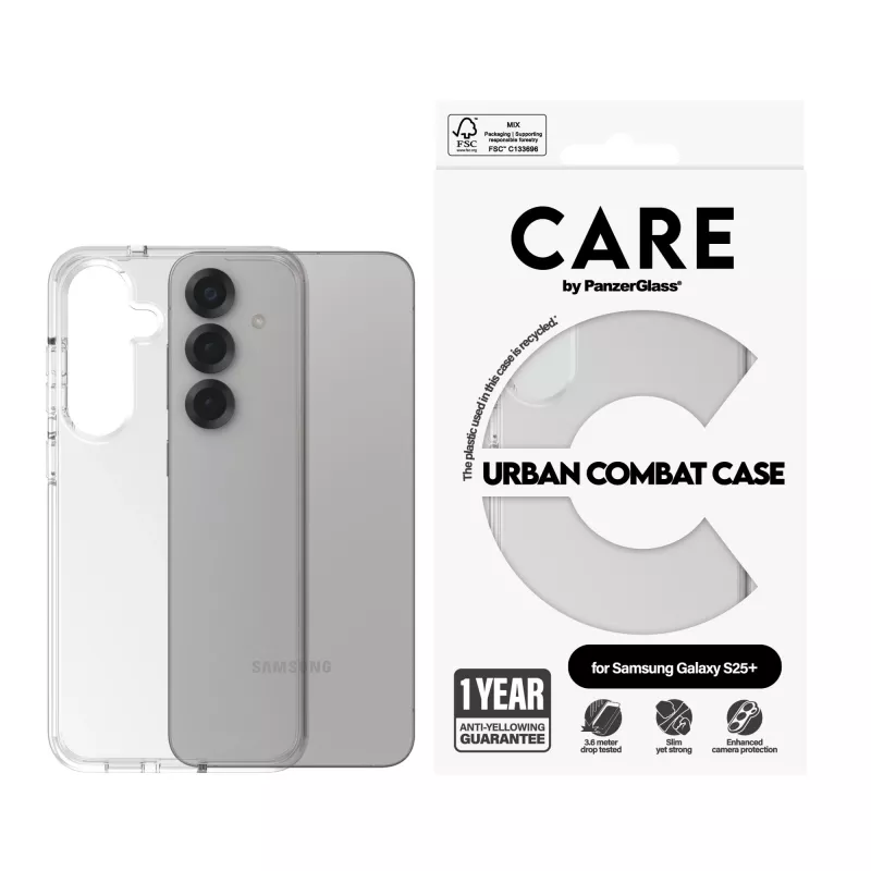 Funda PanzerGlass CARE™ by ® Urban Combat transparente para Samsung Galaxy S25+