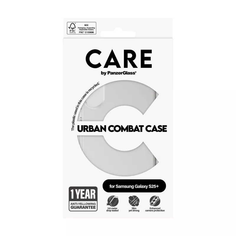 Funda PanzerGlass CARE™ by ® Urban Combat transparente para Samsung Galaxy S25+