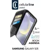 Funda tipo folio Cellularline Galaxy S25 16,1 cm negra 3 compartimentos para tarjetas