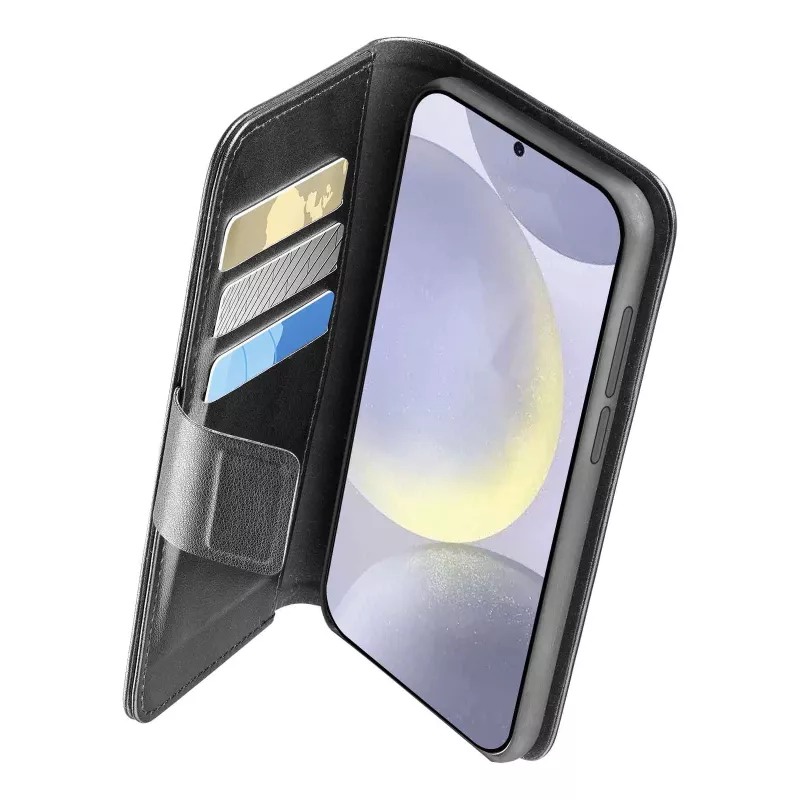 Funda tipo folio Cellularline Galaxy S25 16,1 cm negra 3 compartimentos para tarjetas