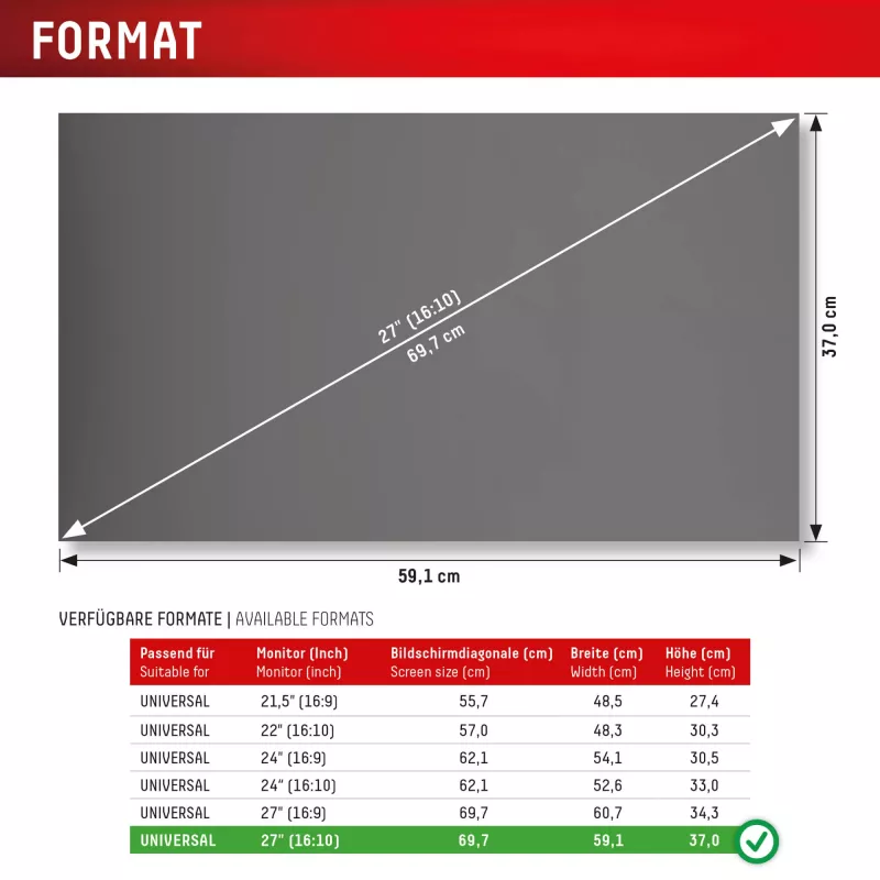 Displex PRIVACY SAFE filtro de privacidad extraíble de 2 direcciones para monitor de escritorio 27'' (16:10)