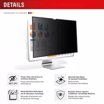 Displex PRIVACY SAFE filtro de privacidad extraíble de dos direcciones para Studio Display 27 inch