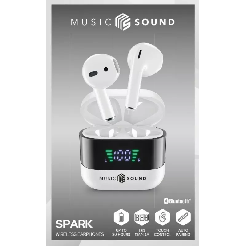 Music Sound SPARK auriculares TWS con pantalla LED