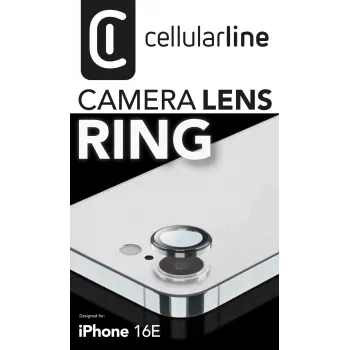Protector de pantalla y lente de cámara Cellularline CAMERARINGIPHSE4 para iPhone SE 2025 antirrayaduras transparente