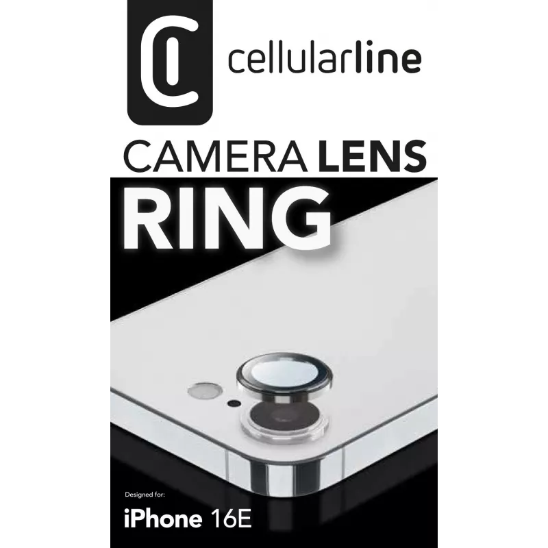 Cellularline CAMERARINGIPHSE4 anillo protector del objetivo de la cámara para iPhone 16e, transparente