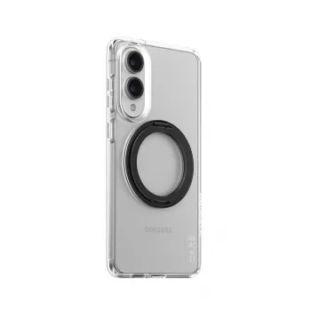 PanzerGlass CARE funda transparente con soporte negro y Qi Samsung Galaxy S25 Edge