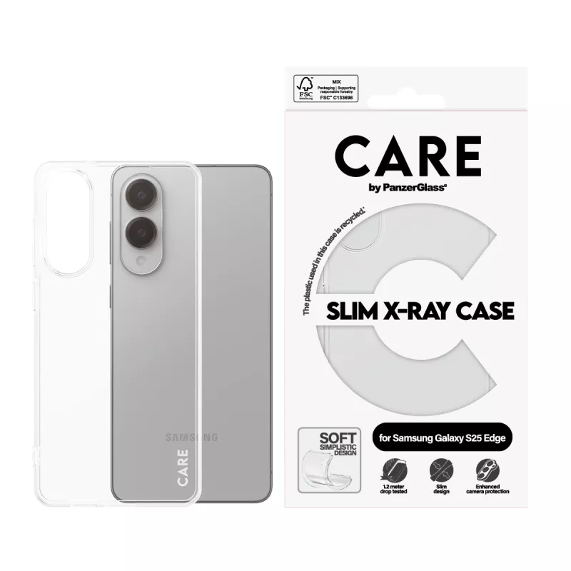 Funda PanzerGlass Samsung Galaxy S25 Edge transparente X-Ray Soft
