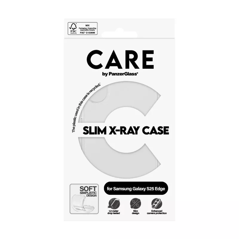 Funda PanzerGlass Samsung Galaxy S25 Edge transparente X-Ray Soft