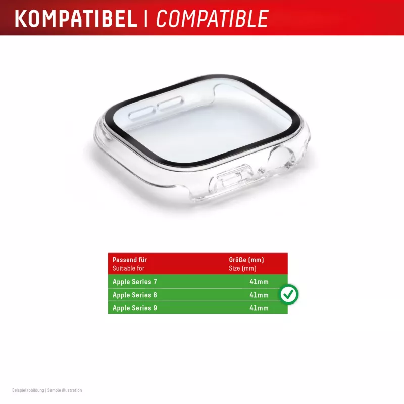 Displex 02128 Full Body funda para Apple Watch Series 9/8/7 (41 mm), transparente