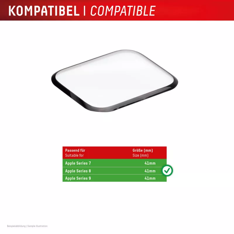 Displex protector de vidrio irrompible de cobertura total para Apple Watch 9/8/7 (41 mm), pack de 2, ultrafino, sin bordes, montaje Eco