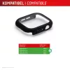 Displex vidrio templado 10H para Apple Watch 9/8/7 (45 mm), carcasa integral, IP68, snap-on, negro mate
