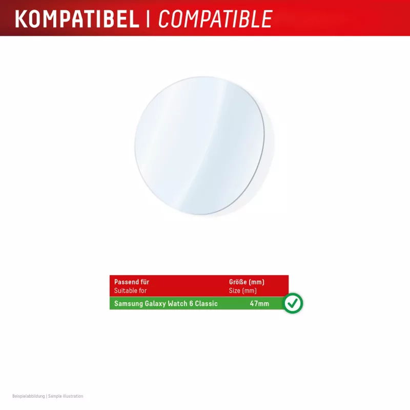 Displex vidrio 9H Galaxy Watch 6 Classic (47 mm), pack de 2, ultrafino, sin bordes, anti-huellas, fabricado en Alemania