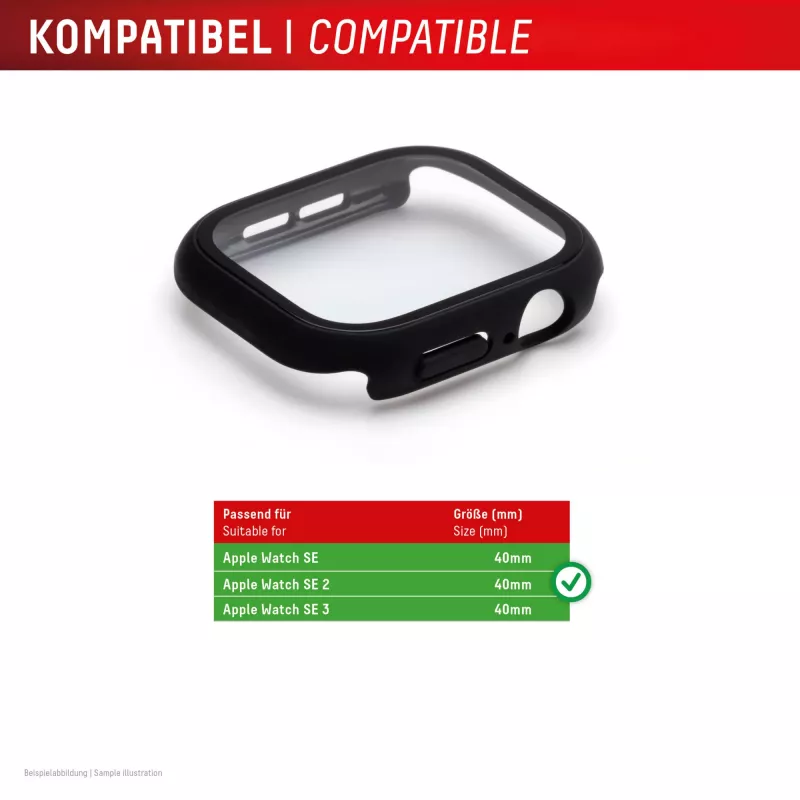E.V.I Displex Full Body protector de pantalla para Apple Watch SE (2/3) 40 mm, negro
