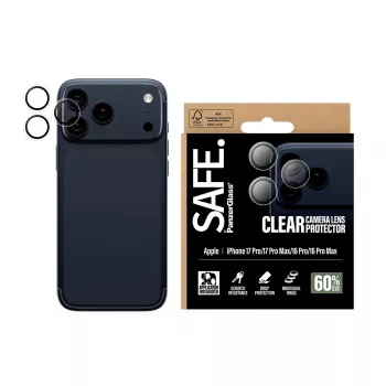 PanzerGlass SAFE. by ® Protección de objetivo de cámara Transparente iPhone 17 Pro | iPhone 17 Pro Max | iPhone 16 Pro | 16 Pro Max