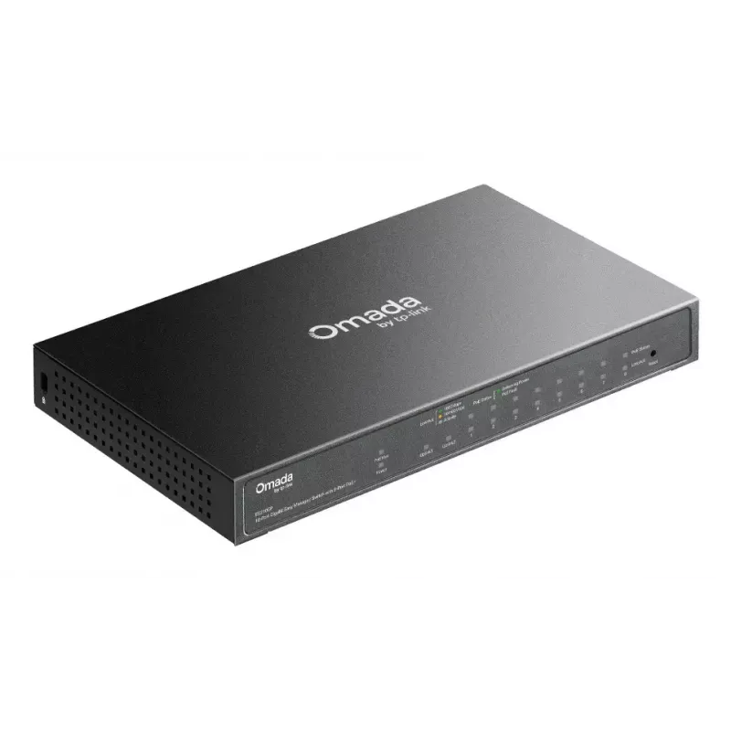 Switch de red TP-Link Omada ES210GP Managed L2 Gigabit Ethernet (10/100/1000) Power over Ethernet (PoE) para carril DIN Negro