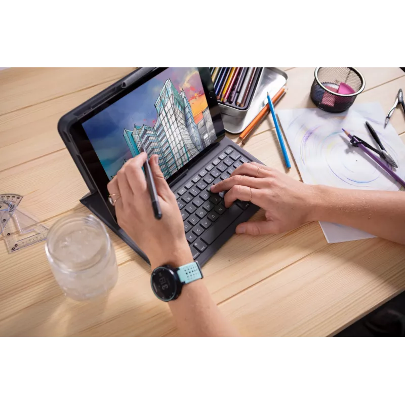 Teclado ZAGG Messenger Folio 2-Apple-iPad 10.2/10.5-Charcoal-Alemán