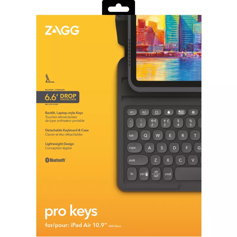 Teclado ZAGG Pro Keys-Apple-iPad 10.9-Negro/Gris-Alemán
