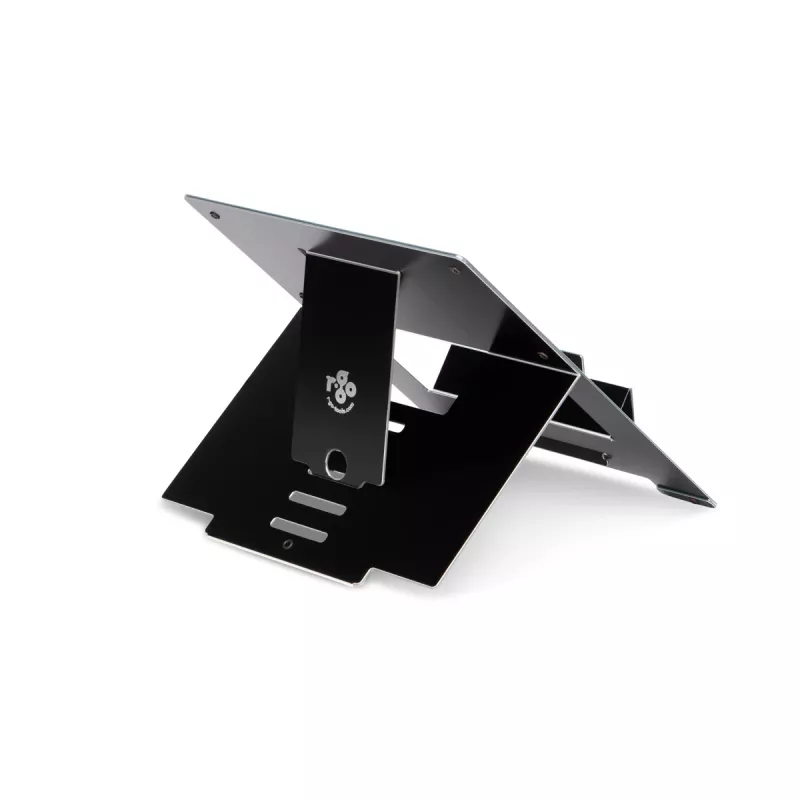 Soporte para portátil R-Go Tools R-Go Riser Flexible, elevador de portátil plegable ajustable, ergonómico, aluminio Hylite, negro