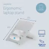 Soporte para portátil R-Go Tools R-Go Riser Flexible, soporte de portátil plegable ajustable, ergonómico, aluminio Hylite, plateado