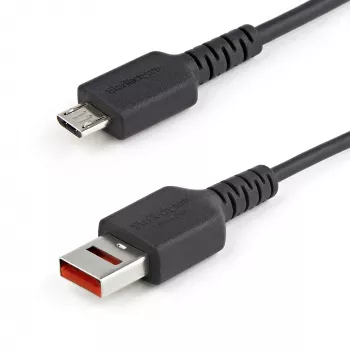 StarTech.com Cable de carga seguro de 1 m – USB-A a Micro-USB bloqueador de datos Solo carga – Cable solo de alimentación para teléfono/tablet – Cable adaptador USB bloqueador de datos
