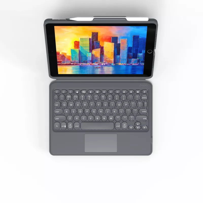 ZAGG teclado Pro Keys with Trackpad-Apple-iPad 10.2-Negro/Gris-Alemán